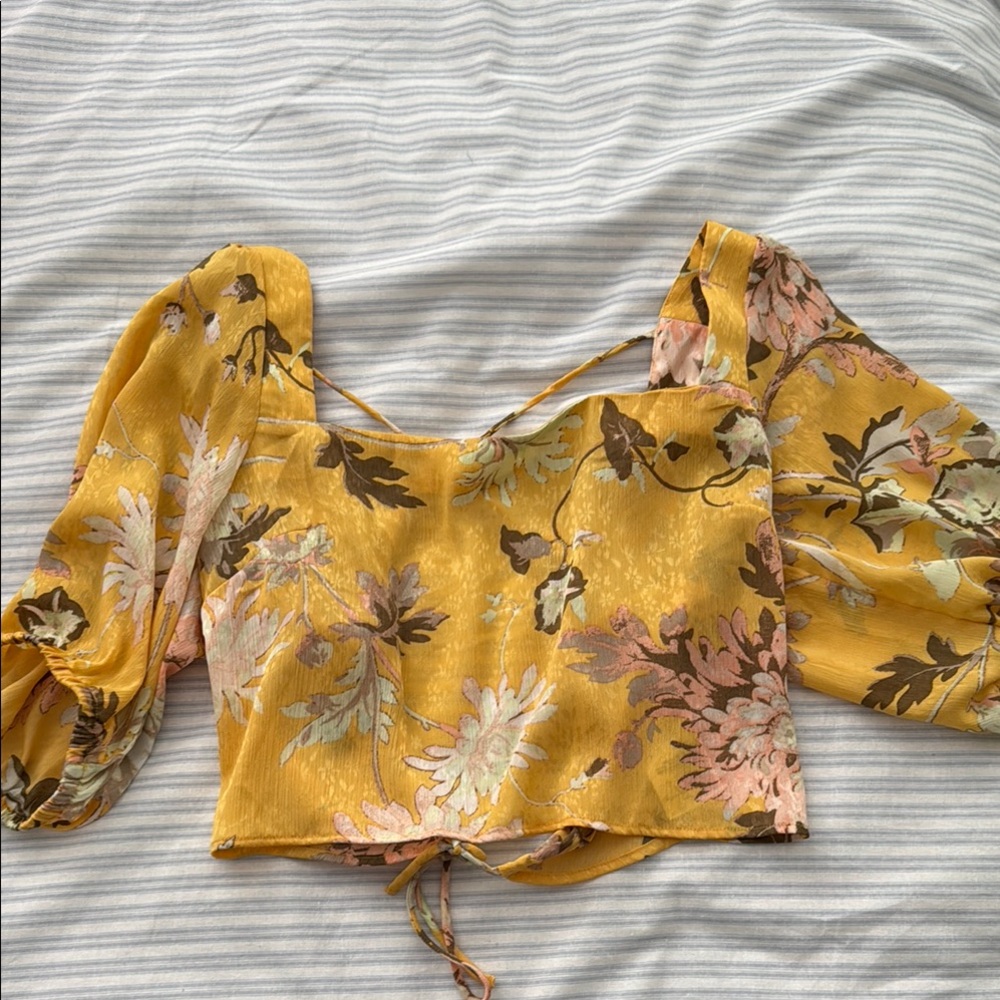 H&M Floral Yellow Women's Top